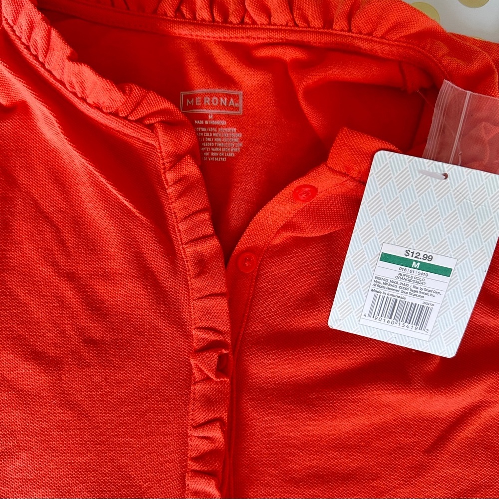 Merona Bright Red Ruffled Top - Picture 2 of 2